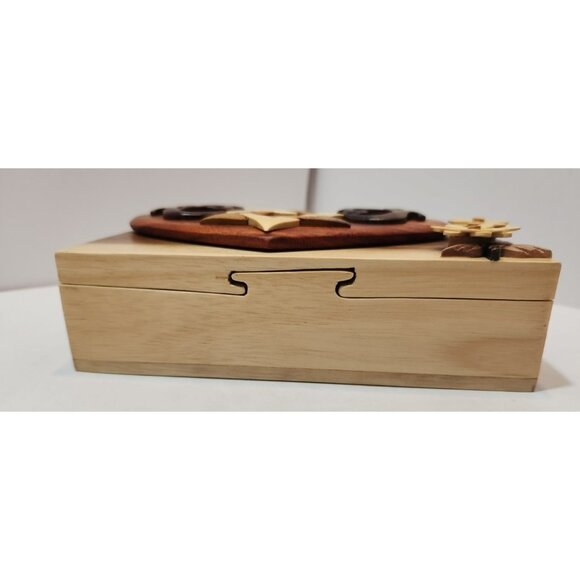 Carver Dan's Handcrafted Wooden Puzzle Box/Trinket Box Star Of David & Florals - Picture 5 of 16